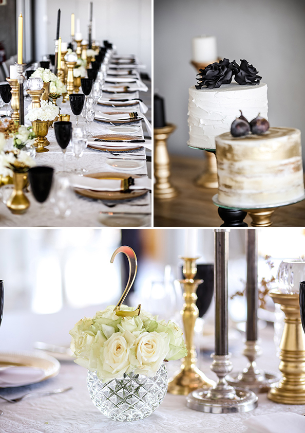 elegante troue in swart en goud 2s